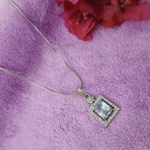 Z11 White Colour Diamond Pendant with Chain!